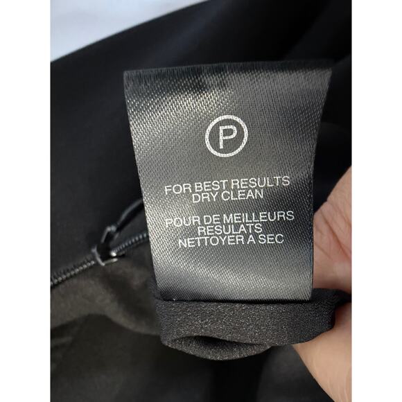 Halston Heritage One-Shoulder Draped Satin-Paneled Crepe Gown Black Dress Sz 4 - Picture 9 of 16